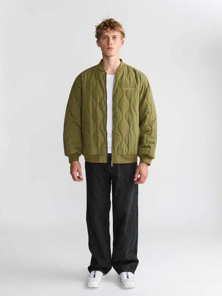 Yahmo Yahmo Kurt Gesteppte Bomberjacke, Olivgrün, – Produktbild 3 von 4