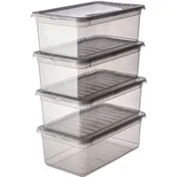 Keeeper keeeper 4er-Pack Aufbewahrungsbox "Bea" mit Deckel, air control, 4 x 5,6 l, transparent – Produktbild 1 von 1