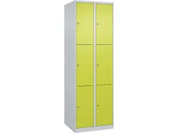 C+P C+P Schließfachschrank Classic PLUS, 6 Fächer, 1850x600x500mm, Lichtgrau/Clowngrün – Produktbild 1 von 1