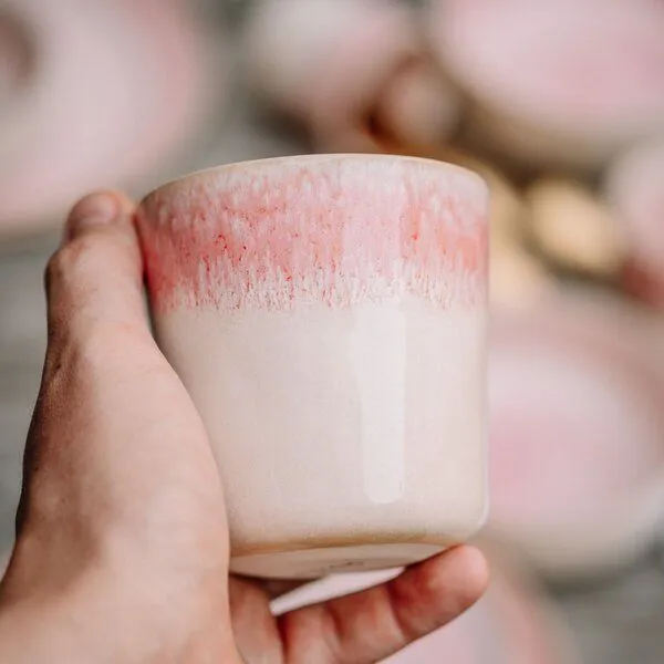 Econovo Econovo Keramik Becher Handgemacht 300ml, Rot-rosa (rot), – Produktbild 3 von 4
