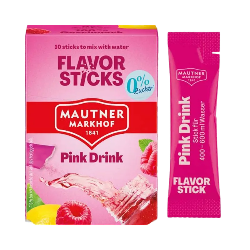 Mautner FlavorSticks Pink Drink, 0 % Zucker, vegan, 10 Stk – Produktbild 1 von 1