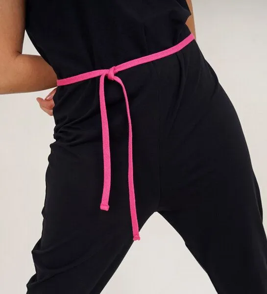 Lena Schokolade Lena Schokolade Jumpsuit Overall versch. Kordeln aus Bio-Jersey, Schwarz, – Produktbild 7 von 8