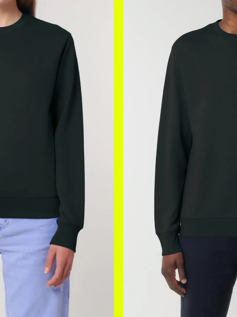 UNIPOLAR UNIPOLAR Herren vegan Sweatshirt Unisex Match, Schwarz, – Produktbild 2 von 2