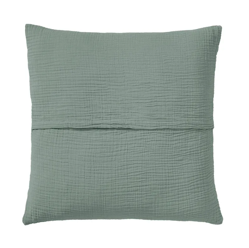 OTTO home Kissenbezug Bailee, 2er-Set, Kuschelige Musselin Qualität, Uni-Style, (2 Stück), 50x50 cm, Hotelverschluß, 100% atmungsaktive Buamwolle, Grün, – Produktbild 1 von 3