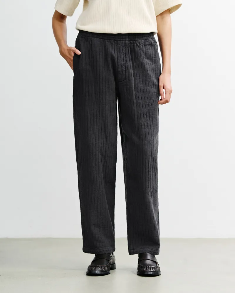 Rotholz Rotholz Damen vegan Hose Mit Weitem Bein Gerippt Anthrazit, Grau, – Produktbild 1 von 2