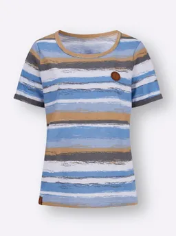 Witt Streifenshirt mittelblau-camel-bedruckt – Produktbild 1 von 1