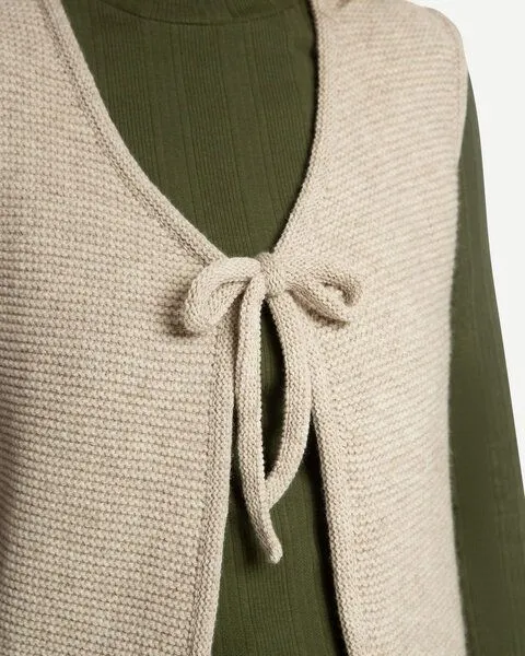 MATONA Matona Weste | Bow Vest | aus Wolle und Baumwolle | GOTS-zertifiziert, Salt, – Produktbild 3 von 4