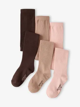 Vertbaudet 3er-Pack Mädchen Strumpfhosen BASIC zimt – Produktbild 1 von 1
