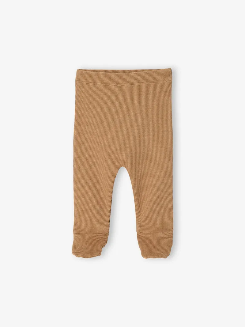 Vertbaudet Vertbaudet 2er-Pack Hosen mit Fuß Neugeborenen, Cappuccino, – Produktbild 3 von 4