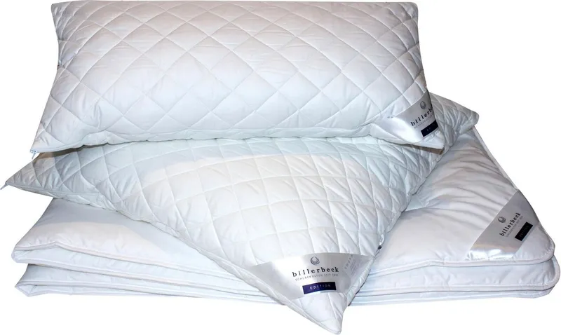 billerbeck Microfaserkissen Emelie, Kissen made in Germany, Kuscheliges Faserkissen, Füllung: 70% Polyester, & 30% Lyocell TENCEL™, Bezug: 100% Baumwolle, Seitenschläfer, Bauchschläfer, Rückenschläfer, mit separat waschbarer und Aloe-Vera veredeltem Bezug, Weiß, – Produktbild 4 von 8