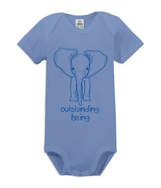 kippie kippie veganer Kurzarm Baby Body aus GOTS Bio-Baumwolle – Outstanding, Blau, – Produktbild 1 von 1
