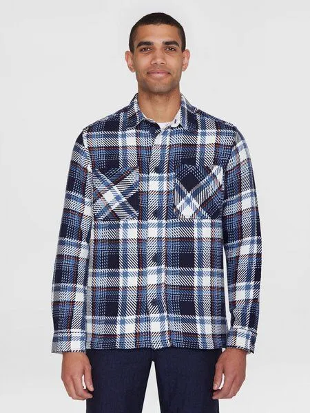 KnowledgeCotton Apparel KnowledgeCotton Apparel Kariertes Overshirt CHECKED aus Bio-Baumwolle, Blau (blue check), – Produktbild 1 von 4