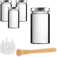 mikken mikken Fermentier Set - 4 Fermentiergläser 720 ml mit Fermentier Gitter, Holzstößel und Deckel (PVC-frei) – Produktbild 1 von 1