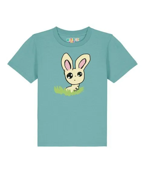 watabout.kids watabout.kids T-Shirt Kinder Osterhase im Gras, Teal monstera, – Produktbild 1 von 3