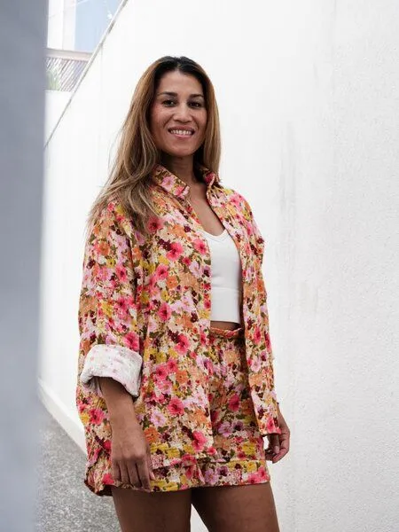 Hutch&Putch Hutch&Putch Musselin Oversize Bluse - Klassische Bluse - Langarmbluse aus 100% Bio-Baumwolle, Flowerful, – Produktbild 2 von 4