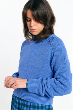 SUITE13LAB SUITE13LAB Damen vegan Pullover Nelas Mittelblau – Produktbild 1 von 1