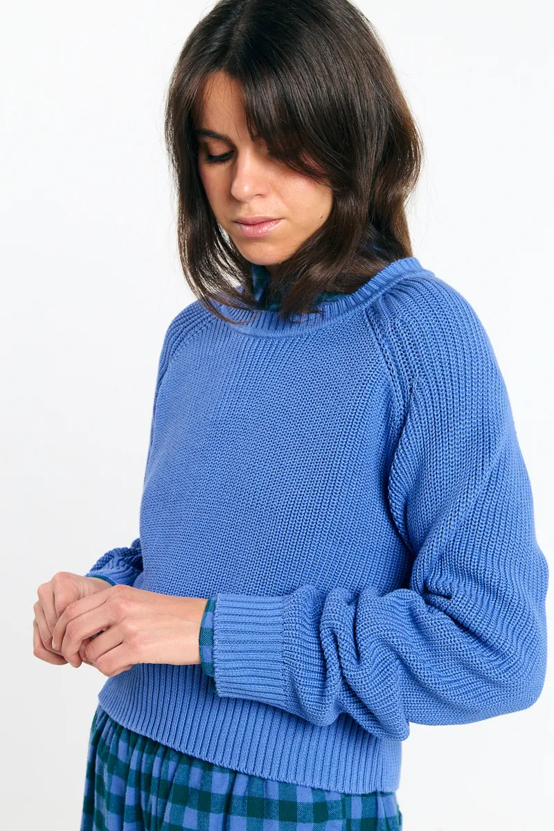SUITE13LAB SUITE13LAB Damen vegan Pullover Nelas Mittelblau, Blau, – Produktbild 1 von 2