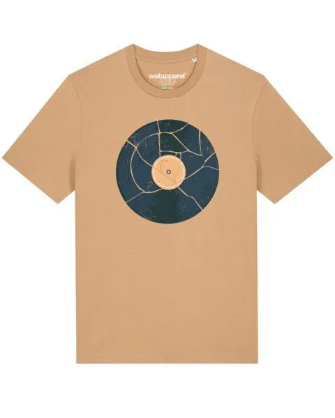 watapparel watapparel T-Shirt Unisex Broken Vinyl, Latte, – Produktbild 1 von 4