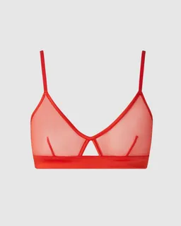 Understatement Understatement Damen vegan Mesh Cut-Out Triangle Bralette Feurig Rot – Produktbild 1 von 1