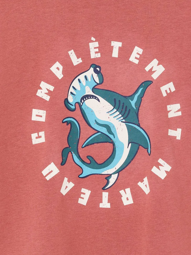 Vertbaudet T-Shirt mit XL-Tierprint Jungen, Rosenholz, – Produktbild 2 von 2