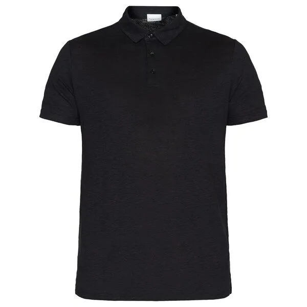 KnowledgeCotton Apparel KnowledgeCotton Apparel Leinen Polo-Shirt, Black jet, – Produktbild 1 von 3