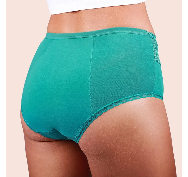 Taynie Taynie Periodenslip Deluxe - Periodenunterwäsche mittelstarke Blutung - Damen (1-St., 1er-Pack) Auslaufsichere Periodenunterwäsche / Periodenslip aus Bio Baumwolle, Blau, – Produktbild 5 von 5