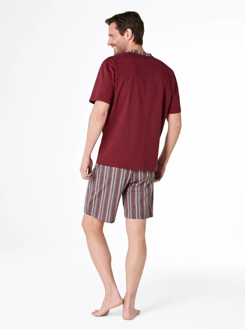 wäschepur men Shortys dunkelrot + dunkelrot-anthrazit-bedruckt, Dunkelrot + dunkelrot-anthrazit-bedruckt, – Produktbild 3 von 3