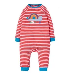 Frugi Frugi Baby-Strampler Schnecke melone-weiss gestreift Schlafanzug Remy – Produktbild 1 von 1