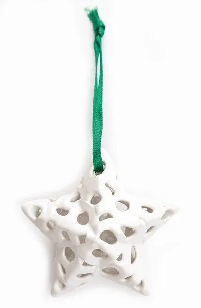 El Puente El Puente Deko-Anhänger "Stern" | Fair Trade & Handmade aus Thailand, Weiß, – Produktbild 1 von 1