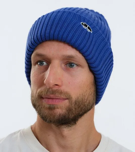 Gary Mash GARY MASH Mütze Roland aus breitem Rippstrick, Ultramarin (blau), – Produktbild 2 von 4