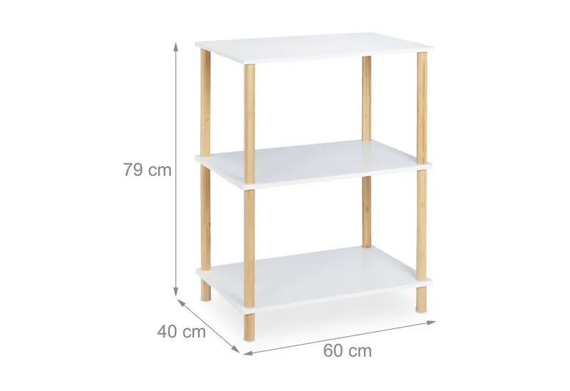 RELAXDAYS RELAXDAYS Standregal mit 3 Ebenen, 1-tlg., Braun|weiß, – Produktbild 4 von 5