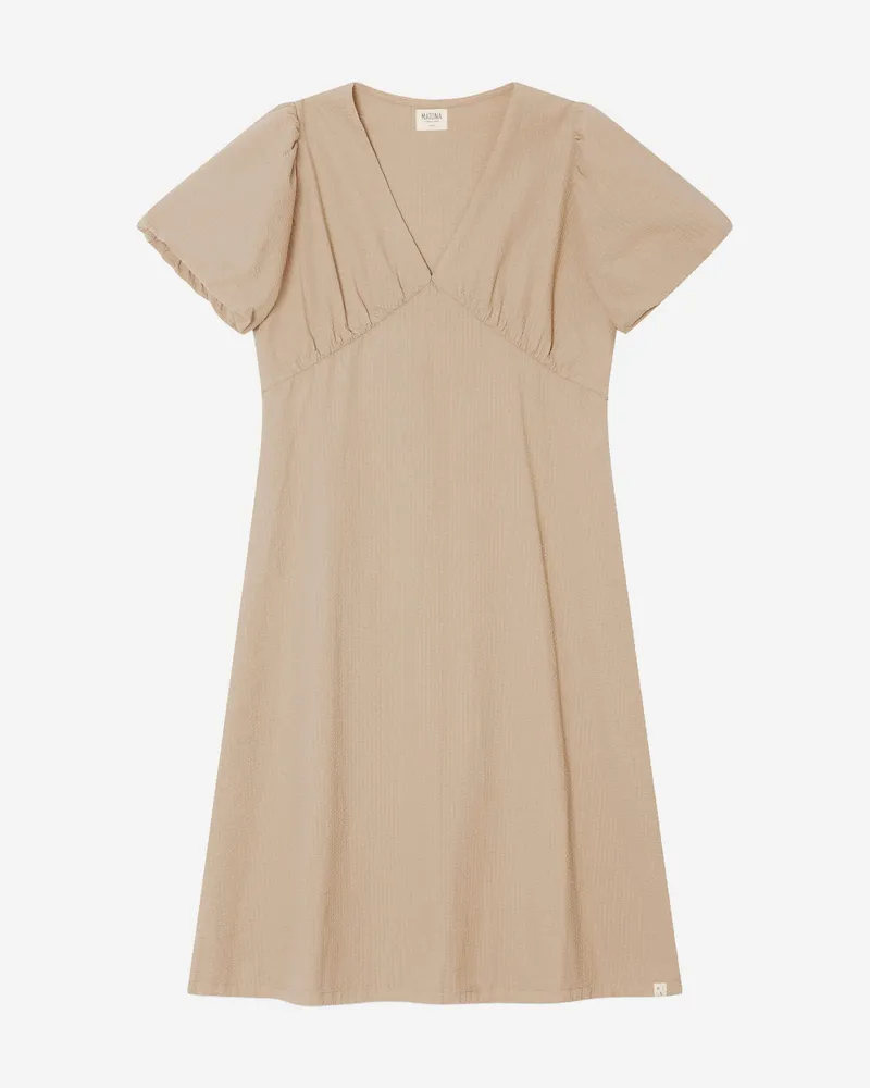 MATONA MATONA Damen vegan Kleid V-Ausschnitt Sand, Beige, – Produktbild 1 von 2