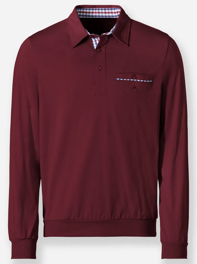 marco donati Langarm-Shirt bordeaux, Bordeaux, – Produktbild 1 von 2