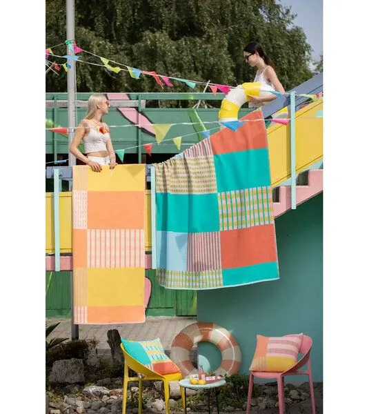david fussenegger David Fussenegger LUCA Flanelldecke “Patch” gelb 200 x 140 cm, Yellow, – Produktbild 3 von 4