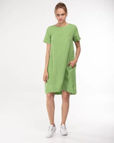 Alma & Lovis Alma & Lovis Sommerkleid aus Leinen 'Linen Dress', Lind (hellgrün), – Produktbild 1 von 3