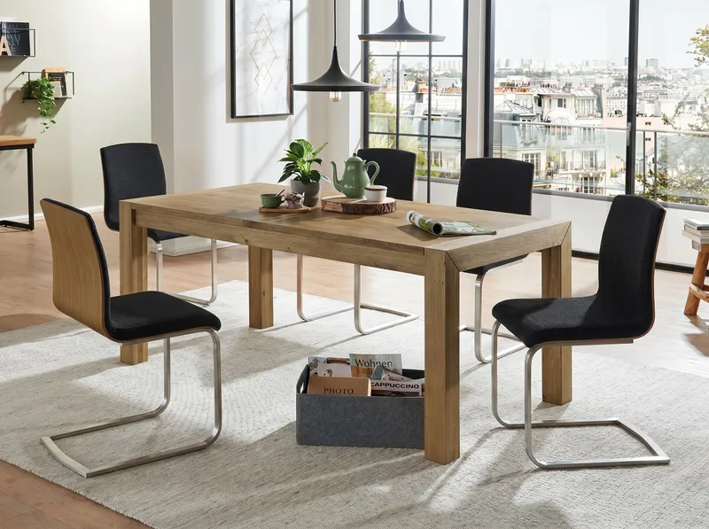 allnatura allnatura Stuhl "Auricia" | mattschwarz | Eiche | Baumwolle/Leinen, Naturholz, – Produktbild 2 von 2