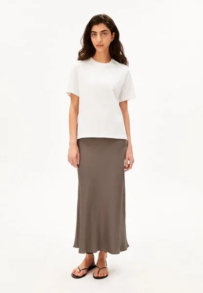 ARMEDANGELS ARMEDANGELS LENOVAA SATIN Damen Webrock aus Naia Renew Mix, Walnut cream, – Produktbild 4 von 4