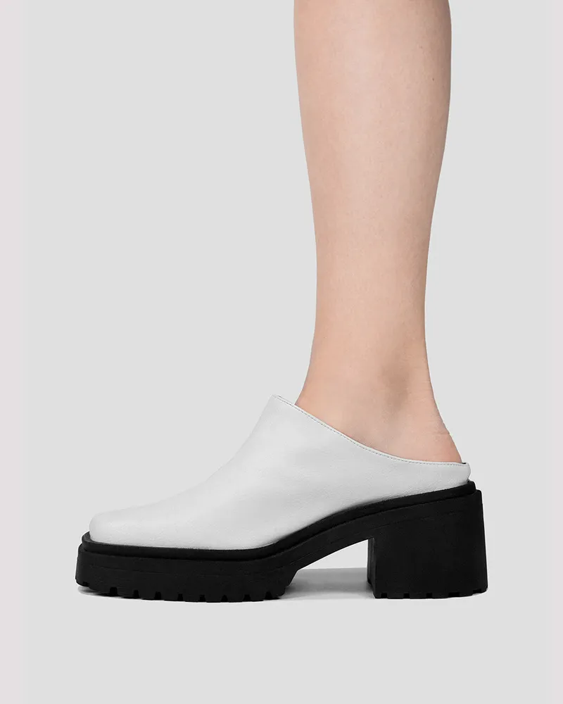 BOHEMA BOHEMA Damen vegan Squared Mules Weiß, Weiß, – Produktbild 1 von 2