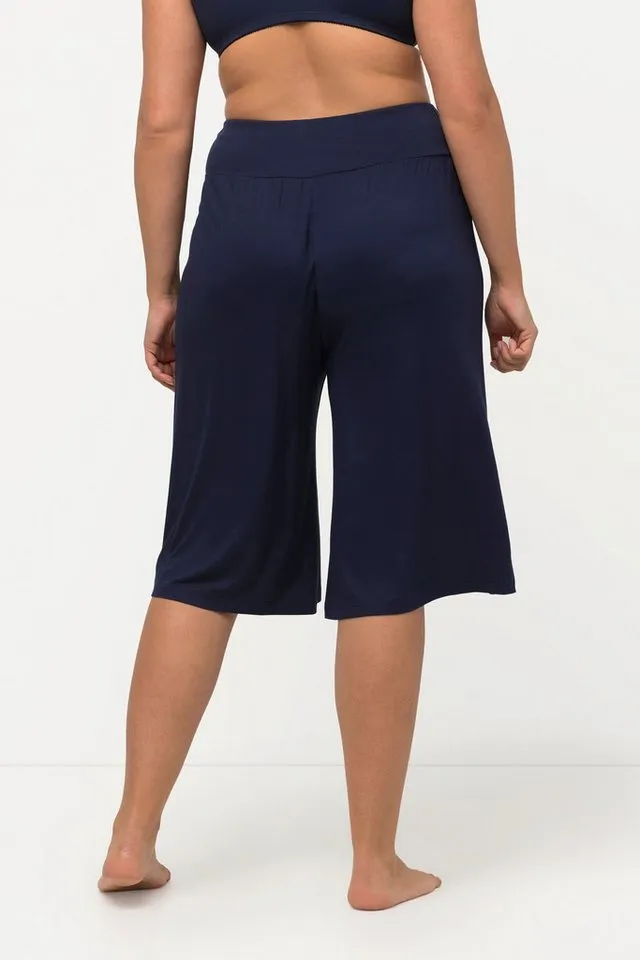 Ulla Popken Shorts Bermuda weites Bein Elastikbund Bestseller, Blau, – Produktbild 4 von 4