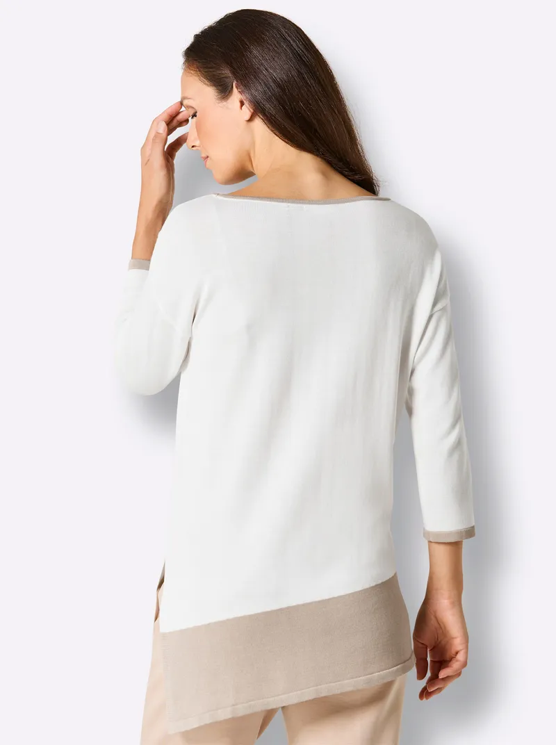 Longpullover, Ecru-beige, – Produktbild 2 von 2