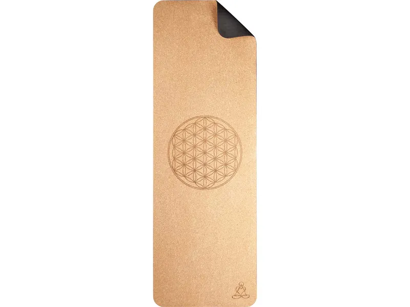 Berk Berk Yogamatte "Kork" mit Blume des Lebens, 182 x 62 x 6 cm – Produktbild 1 von 2