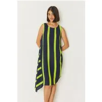 SKFK SKFK Damen vegan Kleid Junkal Marineblau/Grün – Produktbild 1 von 1