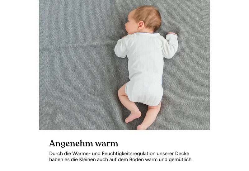 Babydecke aus Bio-Lammwolle Natur, 90 x 110 cm, Ehrenkind, atmungsaktiv & temperaturausgleichend, Rosa, – Produktbild 4 von 5