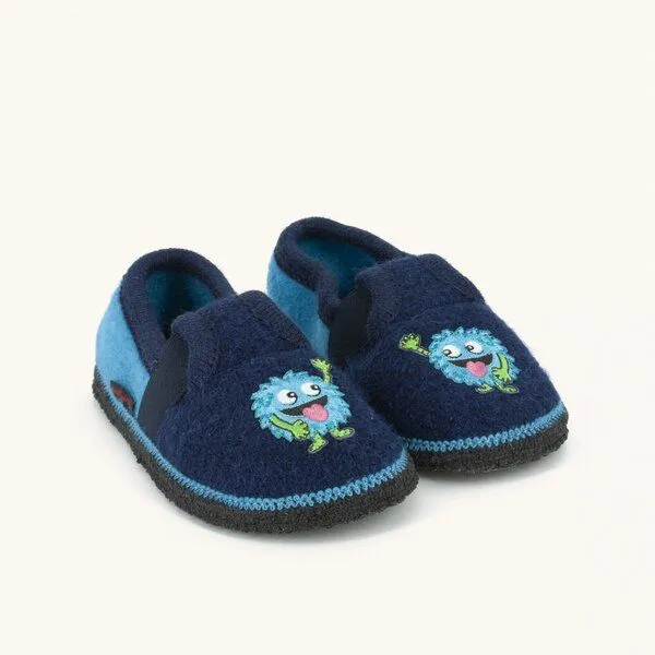 Kitz-Pichler Kitz-Pichler Bobby Floh Kinder-Hausschuh für Jungen & Mädchen aus 100% Schurwolle, Schwarz, – Produktbild 2 von 4