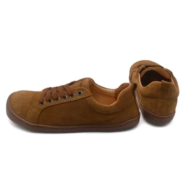 Pololo Pololo Barfuß Sneaker für Erwachsene, chromfrei gegerbtes Leder, Braun, – Produktbild 2 von 4