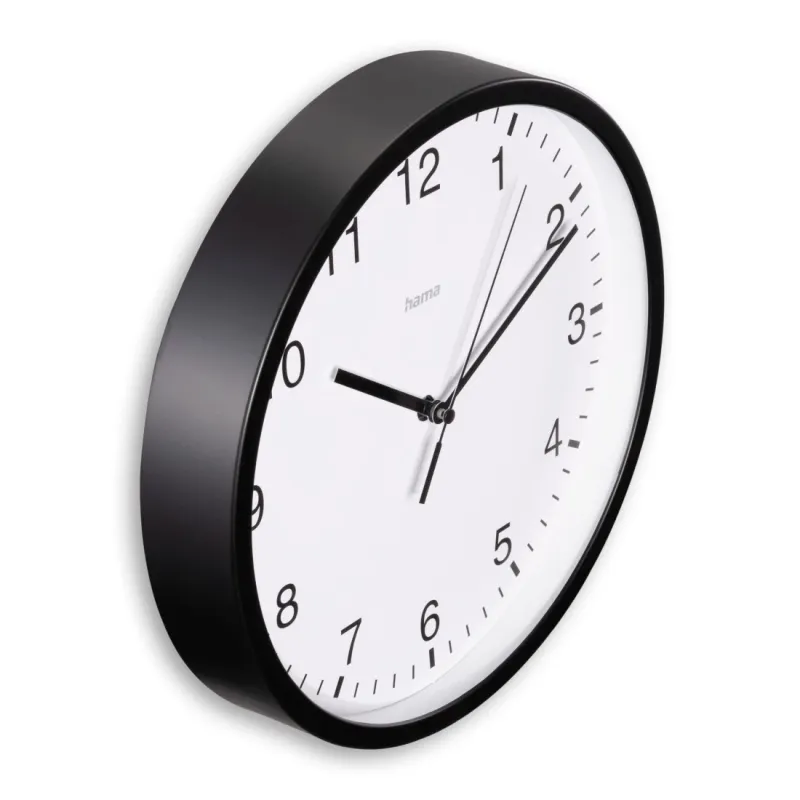 Hama Hama Wanduhr "Elba", Ø 25 cm, ohne Ticken, Schwarz – Produktbild 4 von 6