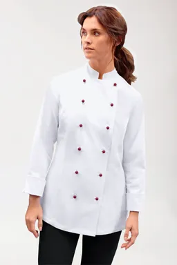 BERUFSBEKLEIDUNG Gastro Kochjacke Damen aus Baumwolle - 1/1 Arm, weiß - Berufsbekleidung.de – Produktbild 1 von 1