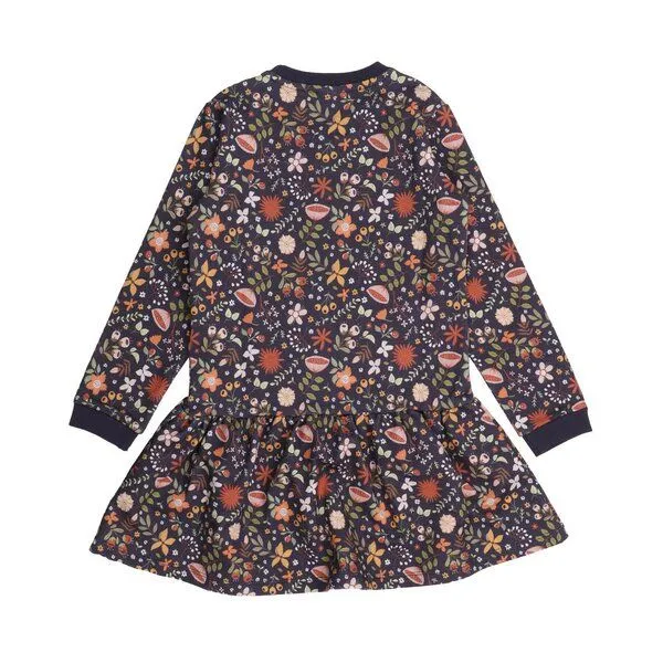 Walkiddy Walkiddy - Fancy Flowers Sweat Kleid Grau, Öko-Fair-Trade, GOTS-Zertifizierte Bio-Baumwolle, Mädchen-Kleid, Grau, – Produktbild 2 von 3