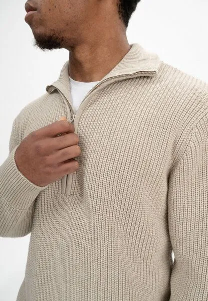 MELA Rollkragen-Pullover Modell: Udai GOTS, Kiesel melange, – Produktbild 5 von 5