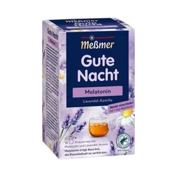 Meßmer Meßmer Gute Nacht Lavendel­ Kamille, Melatonin, Kräutertee, Teebeutel im Kuvert, 2. Entnahmefach/displaytauglich, 32g – Produktbild 1 von 1
